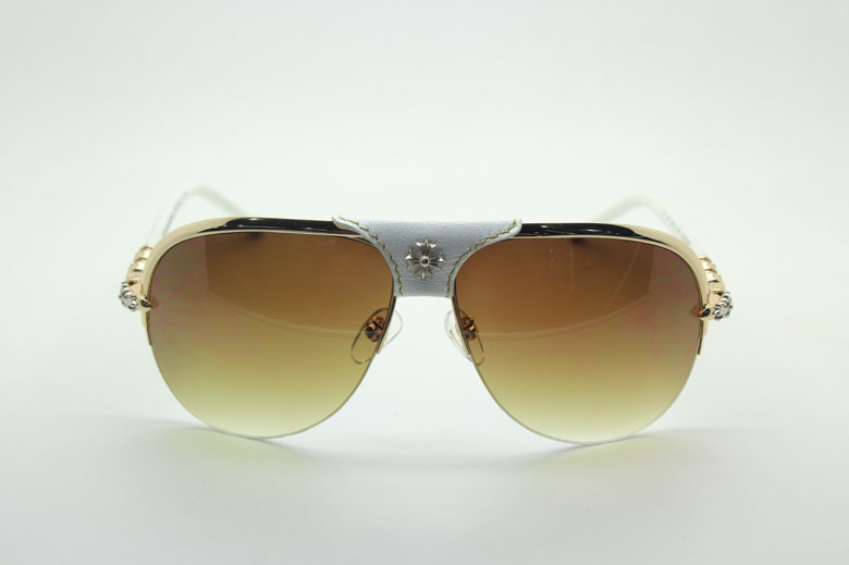 Chrome Hearts XYKCHER Glod White Sunglasses online outlet shop